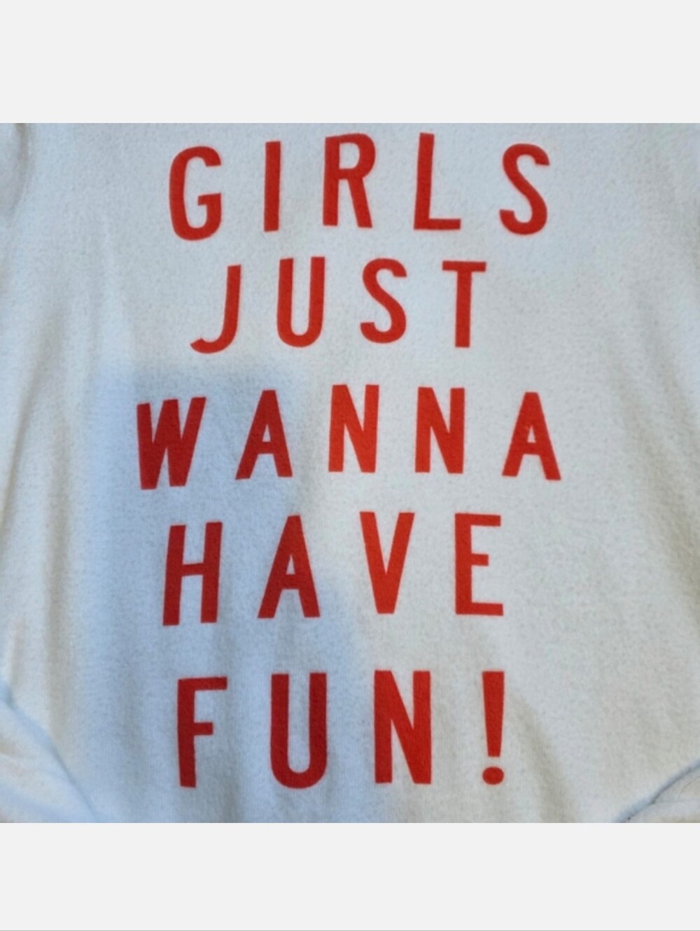 Wildfox White Long Sleeve Tee with Red Graphic Text - Picture 3 of 11